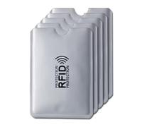 soleilx Tarjeta de Protección RFID y NFC, Bloqueo Electrónico 13.56MHz, Tecnología de Seguridad para Tarjetas de Crédito, plateado, Standard Carta Di Credito, Moderno