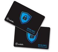 soleilx Tarjeta de Protección RFID y NFC, Bloqueo Electrónico 13.56MHz, Tecnología de Seguridad para Tarjetas de Crédito, Negro y azul., Standard Carta Di Credito, Moderno