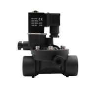 Solenoide de plástico operado por piloto de 2 vías CA 220 V, normalmente cerrado o normalmente abierto, con interruptor manual y válvula de agua con ajuste de flujo.(NPT-DC 12V-OPEN)