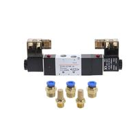 Solenoide neumático 4V230C-08 de 5 vías y 3 posiciones, 1/4", 12 V CC, 24 V CC, 110 V CA, 220 V CA, con conectores de 4, 6, 8, 10 y 12 mm(6mm,DC 24V)
