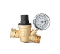 Solenoides, Válvula reguladora de presión de agua, reductor regulador de presión de agua ajustable de latón sin plomo con manómetro