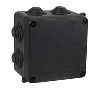 Solera 100×100×55mm IP55 Caja de derivación externa estanca IK08 con conos • 715N • Negro • 1 unidad