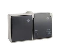 Conmutador y base fija estanco 16A 250V IP44 de 127x80x55mm Solera R64036