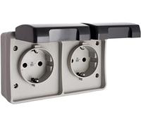 Solera 3366 - Doble base de enchufe 2P+T/T lateral 16A 250V~. Certificado VDE.