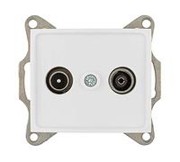 Tapa empotrable intermedia sin marco para toma de señal de radio y televisión de color blanco Solera ERP46