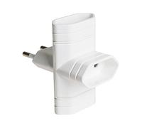 Solera 6009 - Adaptador de 3 tomas bipolares con T/T lateral 10A (250 V) color blanco