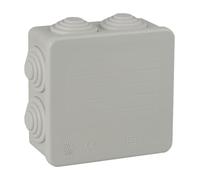 Solera 80×80×35mm IP55 Caja de derivación externa estanca IK07 con conos • 604 • Gris • 1 unidad