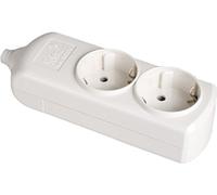 SOLERA 8002 - Regleta/base múltiple sin cable de 2 enchufes, color blanco