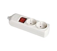 SOLERA 8002IL - Regleta sin Cable de 2 enchufes + Interruptor, Color Blanco