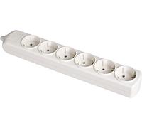 Base Bipolar 6 Tomas con T/T Lateral 16A 250V Color Blanco....