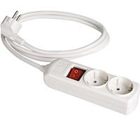SOLERA 8012IL - Regleta de 2 enchufes + Interruptor, 1,5m, Color Blanco