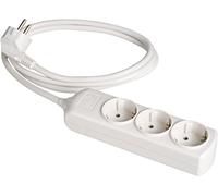 SOLERA 8013 - Regleta/base múltiple de 3 enchufes, 1,5m, color blanco