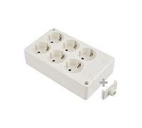 Solera 8106 - Base bipolar de 6 tomas, con T/T lateral 16A 250V. Material LH, blanco