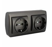 Solera Base de Enchufe Mural 2p+t Grafito 16 A 250 V Doble