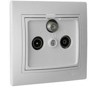 Solera ERP48U - Serie Europa,toma final de satélite, TV y radio. De 83x81. Blanco