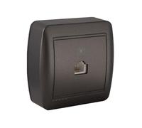 Solera Toma de teléfono y ADSL Mural Grafito RJ11