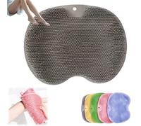 Solespa Hands-Free Silicone Foot Scrubber Mat, Foot Back Cleaning Pad, Shower Foot & Back Scrubber with Non, Slip Suction Cups, Mejora la Circulation Relieves Foot Pain (Gray)