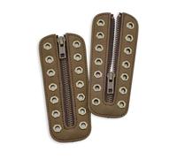 Soletec Insertos de cremallera para botas de cuero con cordones para todas las marcas, cordones de zapatos sin atar, 7 ojales, 1 par, isométricos, Marrón, bronce H-eye, Isometric