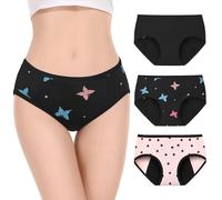 Soleurfe Bragas Menstruales Niña 10-12 Años Flujo Abundante Braga Menstrual Algodon Ropa Interior Reutilizables Braguitas 3 Pack