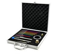 Solfeggio - Juego de 10 horquillas de afinación coloridas sin peso, aleación de aluminio con activador de horquilla de afinación, 2 mazos de goma, paño de limpieza y exquisita caja de aluminio.