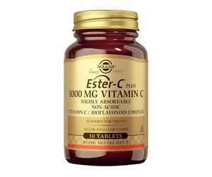 Solgar Ester-C Plus Vitamina C | Alta Absorción | 30 Comprimidos | Fórmula no ácida altamente absorbible, apoya el sistema inmunológico saludable, suplemento diario, vegano y sin gluten