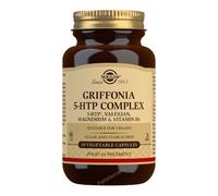 SOLGAR Griffonia 5-Htp Complex con Magnesio, Vitamina B6 y Valeriana - 30 Cápsulas - Apoyo al Estado de Ánimo, Sistema Nervioso y Descanso Natural - Vegano, Sin Gluten
