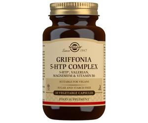 Solgar Griffonia 5-HTP Complex | Con Valeriana y Vitamina B6 | 30 Compr. | Ayuda a mantener una mente tranquila · Apoya el sistema nervioso · Vegano, sin gluten