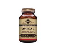 SOLGAR Omega 3 de triple potencia, apoya el cerebro y los ojos, es bueno para la salud del corazón, aceite de pescado, 100 cápsulas blandas, el embalaje puede variar