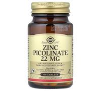 Solgar, Picolinato de zinc, 22 mg, 100 comprimidos