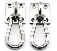 SolGlo 2 Juegos de Ganchos en Forma de U for Montaje en Pared de Techo suspendido, Gancho for Hamaca multifunción de Acero Inoxidable Resistente, Base de Metal