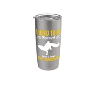 Solía ser normal ahora tengo dinosaurios diminutos Vaso térmico de acero inoxidable de doble pared