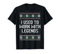 Solía Trabajar con Leyendas, compañeros de Trabajo adiós Feo suéter Camiseta gráfica económica, Hombre, Negro, M
