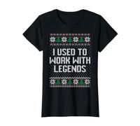 Solía Trabajar con Leyendas, compañeros de Trabajo adiós Feo suéter Camiseta gráfica económica, Mujer, Negro, XS