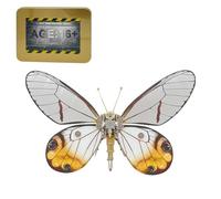 SOLIAXDIY Diaethria Anna - Kit de construcción de mariposa 3D con alas transparentes, diseño steampunk, más de 150 piezas, modelo mecánico para adultos