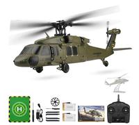 SOLIAXDIY K170 UH-60L Black Hawk - Helicóptero teledirigido 4 CH con giroscopio de 6 G, modelo militar de 2,4 G, con motor sin escobillas, para principiantes