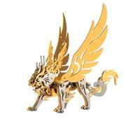 SOLIAXDIY Tianmeng - Kit de construcción de metal 3D León Celestial estilo mitología cibernética DIY Modelo de estructura mecánica con alas para adultos (dorado)
