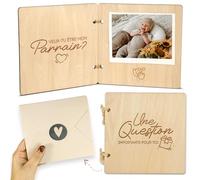 Solicitud madrina & solicitud padrino de madera con sobre | ¿Quieres ser mi madrina/padrino? | Regalo madrina padrino original con foto bebé