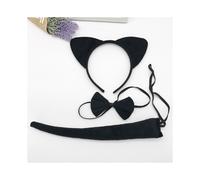 (Solid Black Cat)Conjunto de diadema de animal orejas de gato de conejo hecho a mano niños suministros de disfraces eventos