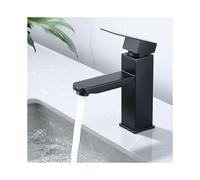 Solid Brass Bathroom Faucet, Modern Design Watersense Label Matte Black Square Sink Mixer, Hot And Cold Water, Easy Installation with All Metal Pop