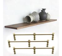 Solid Brass Gallery Rail Bars 30 50 60 90 cm, Anti-Fall Tipping Rails for Thicken Shelves, Decor Column Guardrail for Bookshelf, Shoe, Wine Cabinet(Brass-3 Pcs,82cm/32.3in)