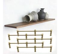 Solid Brass Gallery Rail Bars 30 50 60 90 cm, Anti-Fall Tipping Rails for Thicken Shelves, Decor Column Guardrail for Bookshelf, Shoe, Wine Cabinet(Brass-5 Pcs,70cm/27.6in)