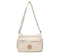 Solid Color Fashionable Multi-pocket Zipper Crossbody Bag Women’s Casual Nylon Crossbody Bag for Commute Travel (Khaki)