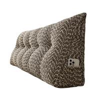 Solid Color Headboard Pillow Wedge Reading Backrest Rest Pillow,Thicken Queen Large Bolster Triangular Bed Positioning Triangle Back Cushion Bench Pillowboard Washable Cover Pillows (120×50×20cm,Brown