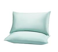 Solid Color Ice Silk Cooling Pillowcases Blend Breathable Pillow Cover Soft Silk-Friendly Summer Cases 2pc(Color-08)
