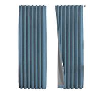 Solid Color Living Room Curtains Blackout For Faux Linen Bedroom High Ceiling Window Curtain para Dormitorio(Blue,W250cmxH270cm)