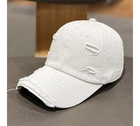 Solid Color Old Ripped Peaked Cap Female Spring and Summer All-Match Street Shade Curved Brim Baseball Cap