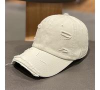 Solid Color Old Ripped Peaked Cap Female Spring and Summer All-Match Street Shade Curved Brim Baseball Cap