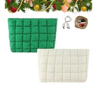 Solid Color Quilted Design Clutch, Quilted Puffer Makeup Bag for Women, Soft Puffy Toiletry Bags for Gym Vacation (Mix-d)