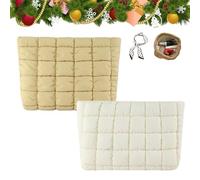 Solid Color Quilted Design Clutch, Quilted Puffer Makeup Bag for Women, Soft Puffy Toiletry Bags for Gym Vacation (Mix-b)