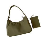 Solid Color Shoulder Bag for Woman Stylish Underarm Wirh Small Nylon Armpit Shopping Simple Handbag Women Fashion Armpit Nylon Underarm Solid Color Shoulder, verde